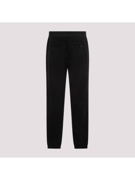Pantalones de chándal de algodón Saint Laurent negro