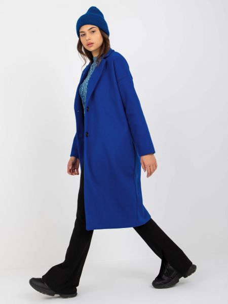 Palton cu buzunare Fashionhunters albastru