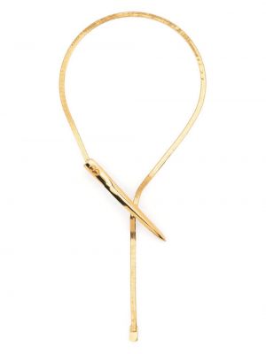 Colier cu model piele de șarpe Christian Dior auriu