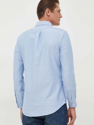 Péřová košile s knoflíky Polo Ralph Lauren modrá