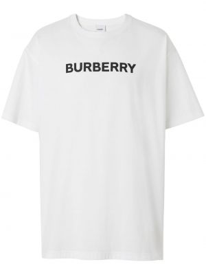 Pamučna majica s printom Burberry bijela
