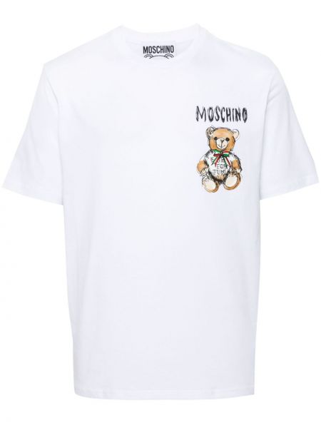 T-shirt aus baumwoll Moschino weiß
