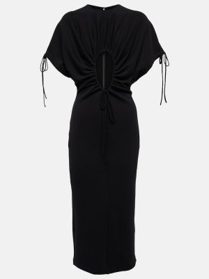 Βαμβακερή μίντι φόρεμα Christopher Kane μαύρο