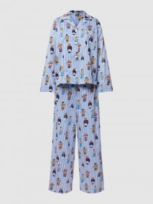 Piżama z nadrukiem Polo Ralph Lauren niebieska