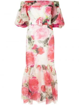 Kveld trykt floral dress Marchesa rosa