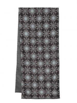 Echarpe en soie à imprimé à motif géométrique Kiton gris