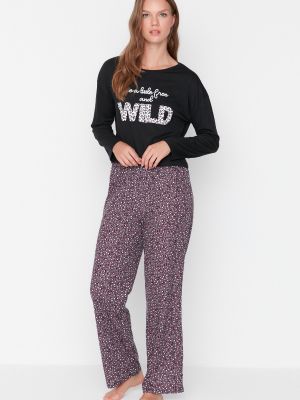 Pijamale cu imprimeu animal print Trendyol