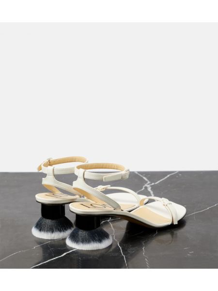 Dabīgās ādas sandales Loewe balts