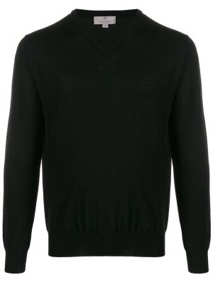 Džemper s v-izrezom Canali crna