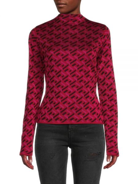 Шелковый свитер Versace красный