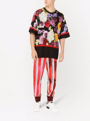 Camiseta de flores con estampado Dolce & Gabbana negro