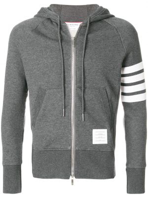 Jersey hoodie mit reißverschluss Thom Browne grau