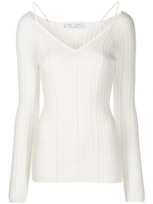 Haut en tricot à col v Proenza Schouler White Label blanc