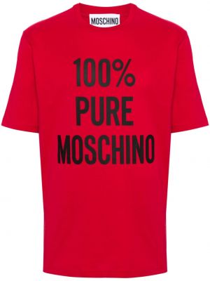 Pamučna majica s printom Moschino crvena