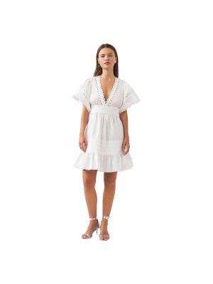 Sukienka mini bawełniana Antik Batik biała