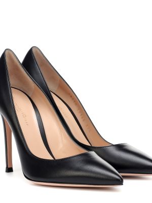 Lær pumps Gianvito Rossi svart