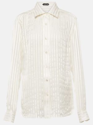 Svītrainas zīda krekls Tom Ford balts