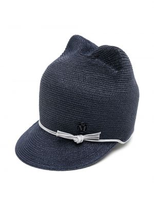 Cappello con visiera con fiocco Maison Michel blu