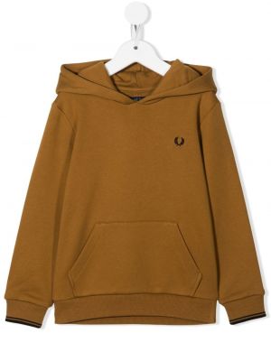 Hoodie med broderi för tjejer Fred Perry Kids brun