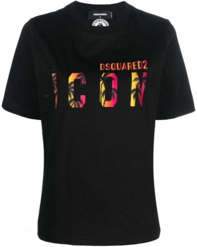 Tričko s potiskem Dsquared2 černé