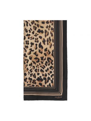 Schal mit leopardenmuster Balmain braun