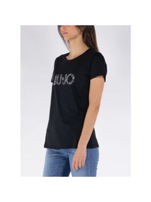 T-shirt con cristalli Liu Jo nero