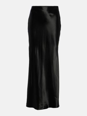 Saténové midi sukně Ferragamo černé