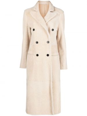 Μάλλινο παλτό από μαλλί merino Liska λευκό