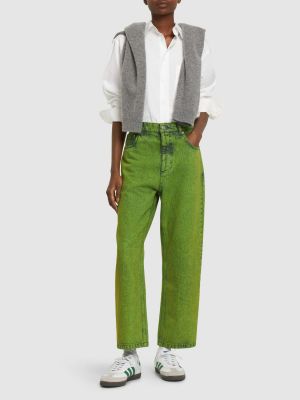 Jeans en coton Marni vert