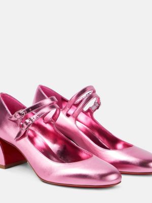 Pantofi cu toc din piele Christian Louboutin roz