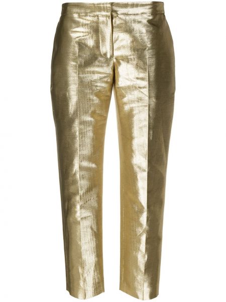 Pantalones rectos Alexander Mcqueen dorado