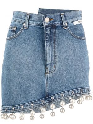 Niebieska spódnica jeansowa asymetryczna Kimhekim