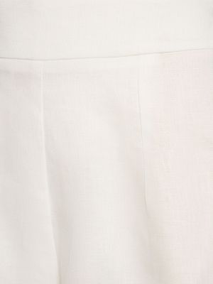 Pantaloni scurți cu talie înaltă de in Ermanno Scervino alb