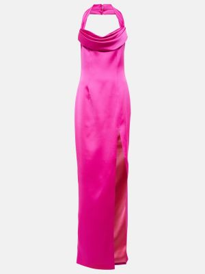 Satynowa sukienka midi Rasario różowa