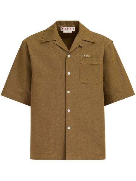 Medvilninė siuvinėta marškiniai Marni ruda