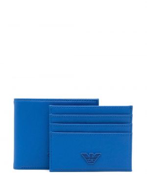 Bőr pénztárca Emporio Armani kék