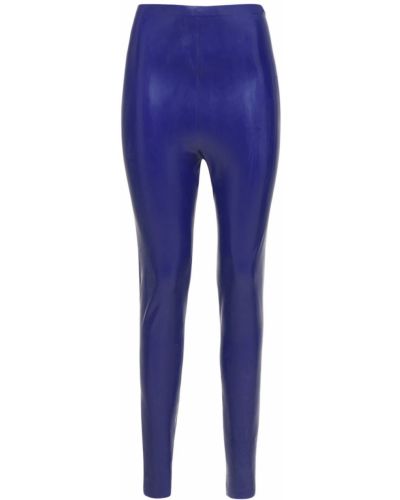 Legíny s vysokým pásom skinny fit Saint Laurent modrá