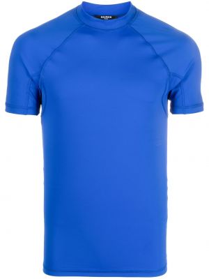 T-shirt à col montant Balmain bleu