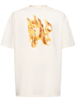 Camiseta de algodón Palm Angels blanco