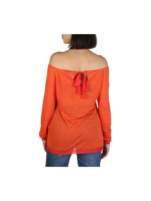 Lniana bluzka Armani pomarańczowa