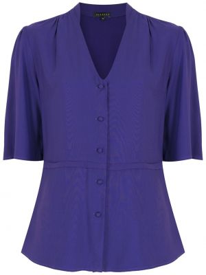 Blusa con escote v manga corta Alcaçuz violeta