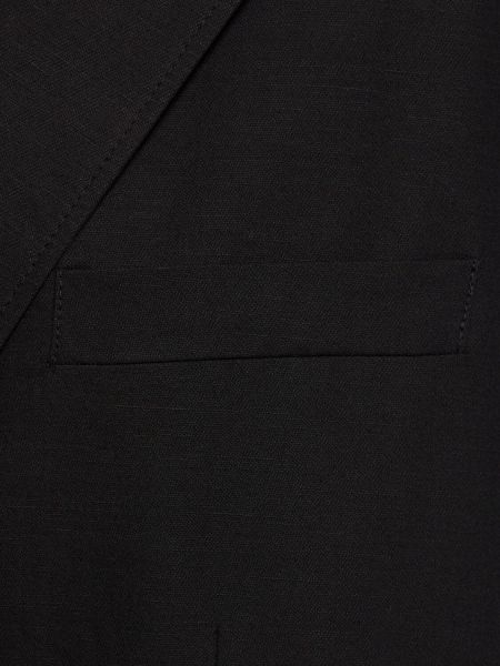 Βαμβακερός λινένιος μπουφάν Dunst μαύρο