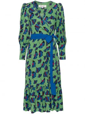 Миди рокля Dvf Diane Von Furstenberg зелено