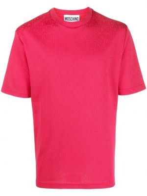 Жакардова тениска Moschino розово