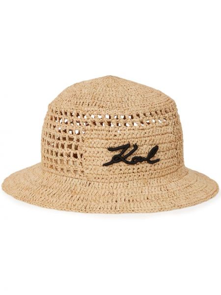 Siuvinėtas kepurė Karl Lagerfeld smėlinė