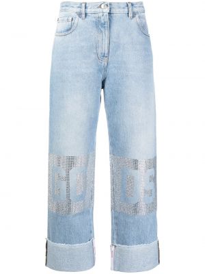 Jeans con cristalli Gcds blu