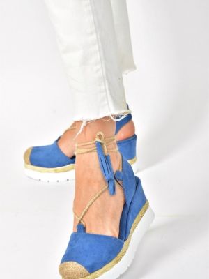 Τζιν σουέντ με τακούνι με τακούνι-σφήνα Fox Shoes μπλε