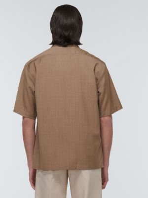 Camisa de lana Barena Venezia marrón