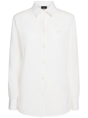 Pamučna košulja s vezom Etro bijela