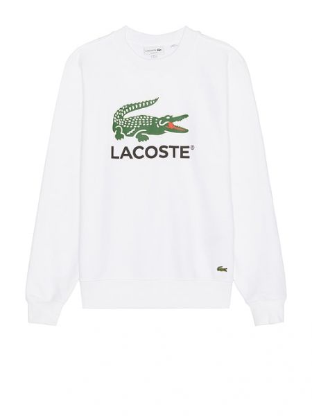 Klasik bisiklet yaka sweatshirt Lacoste beyaz